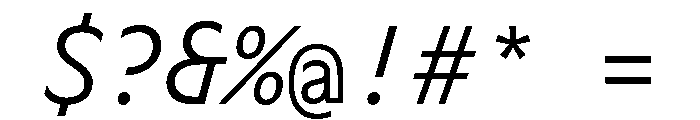 OcalieMono LightItalic Font OTHER CHARS