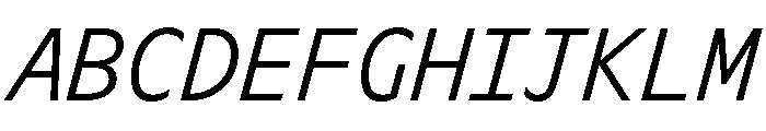 OcalieMono LightItalic Font UPPERCASE