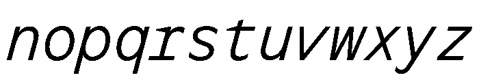 OcalieMono LightItalic Font LOWERCASE