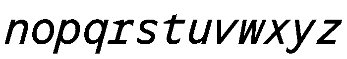 OcalieMono RegularItalic Font LOWERCASE