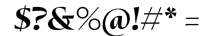OculiDisplay BoldItalic Font OTHER CHARS