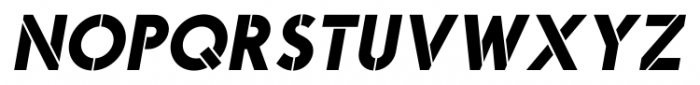 Odudo Stencil Bold Oblique Font UPPERCASE