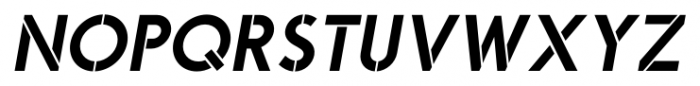Odudo Stencil Semi Bold Oblique Font UPPERCASE