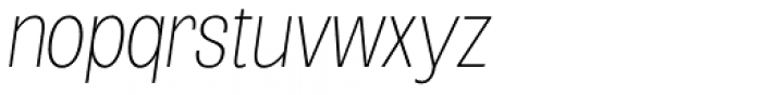 Oddlini Thin Ut Condensed Obli Font LOWERCASE