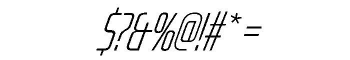 OddityVAR UltraCondensedExtraLightItalic Instance Font OTHER CHARS