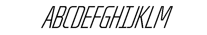 OddityVAR UltraCondensedExtraLightItalic Instance Font UPPERCASE
