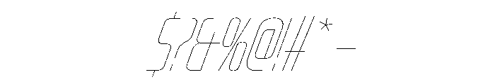 OddityVAR UltraCondensedHairlineItalic Instance Font OTHER CHARS