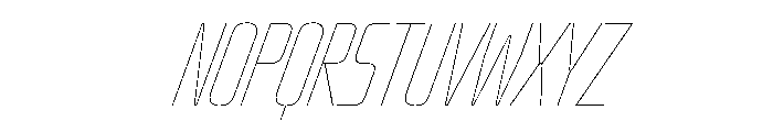 OddityVAR UltraCondensedHairlineItalic Instance Font UPPERCASE