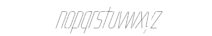 OddityVAR UltraCondensedHairlineItalic Instance Font LOWERCASE