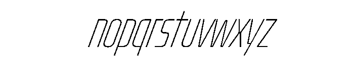 OddityVAR UltraCondensedThinItalic Instance Font LOWERCASE