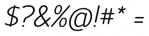 Official Light Italic Font OTHER CHARS