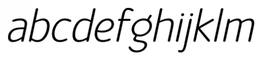 Official Light Italic Font LOWERCASE