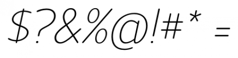 Official Thin Italic Font OTHER CHARS