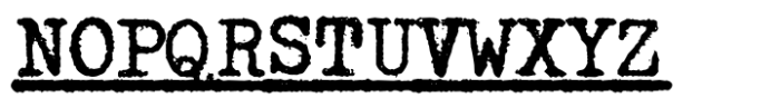 Office Typewriter Under Bold Font UPPERCASE