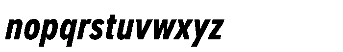 Officer Sans Condensed Heavy Italic Font LOWERCASE