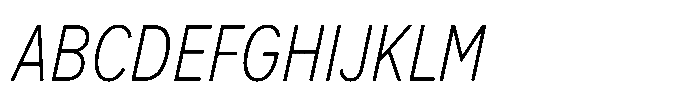 Officer Sans Condensed Light Italic Font UPPERCASE