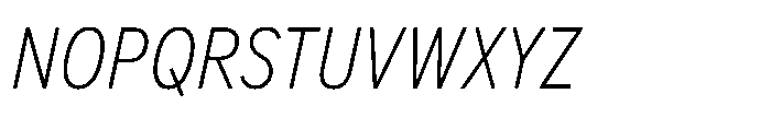 Officer Sans Condensed Light Italic Font UPPERCASE
