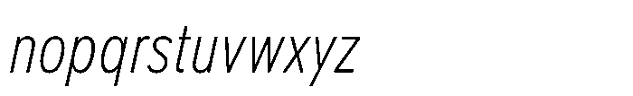 Officer Sans Condensed Light Italic Font LOWERCASE