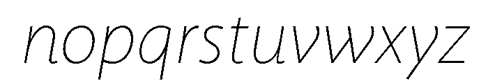 Ohno Casual Variable Extra Light Italic Font LOWERCASE
