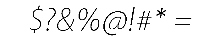 Ohno Casual Variable Thin Italic Font OTHER CHARS