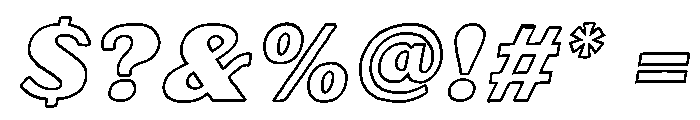 Oilvare Outline Regular Italic Font OTHER CHARS