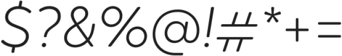 Oktah Round Thin Italic otf (100) Font OTHER CHARS