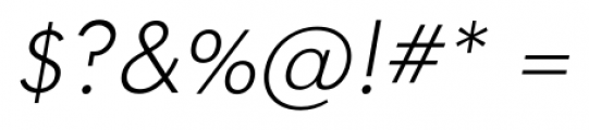 Okojo Light Italic Font OTHER CHARS