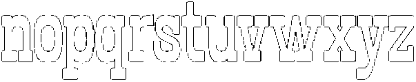 Oldrige Rounded Outline otf (400) Font LOWERCASE