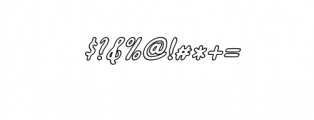 Oleander Cakes Outline Italic.ttf Font OTHER CHARS
