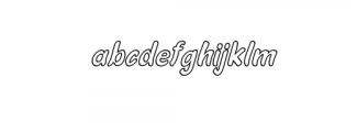 Oleander Cakes Outline Italic.ttf Font LOWERCASE
