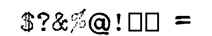 Olivetti Type2 Font OTHER CHARS
