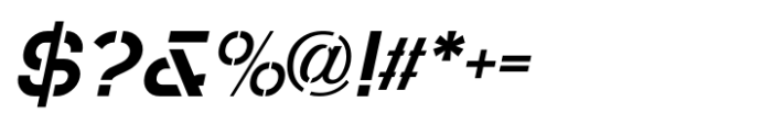 Old Time Stencil JNL Oblique Font OTHER CHARS