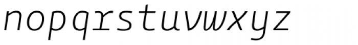 OliveGreen Mono Light Italic Font LOWERCASE