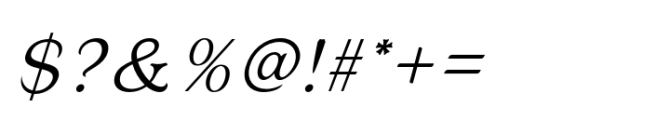 Oliviera Light Italic Font OTHER CHARS