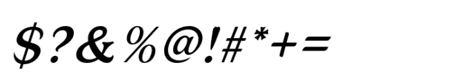 Oliviera Medium Italic Font OTHER CHARS