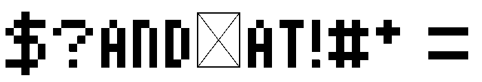 Omega Pixel Biform Regular Font OTHER CHARS