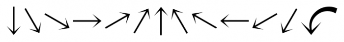 Omnidirectional Arrows One JNL Regular Font UPPERCASE