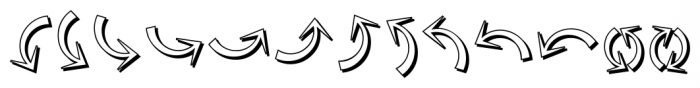 Omnidirectional Arrows Two JNL Regular Font UPPERCASE