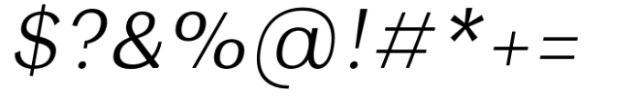 Oman Text Regular Italic Font OTHER CHARS