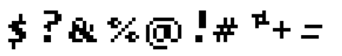 Omega Pixel Bold Italic Font OTHER CHARS