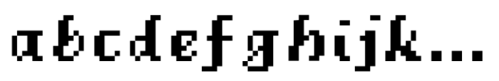 Omega Pixel Bold Italic Font LOWERCASE