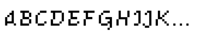 Omega Pixel Italic Font UPPERCASE