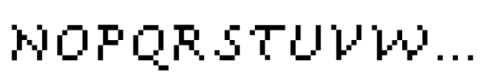 Omega Pixel Italic Font UPPERCASE