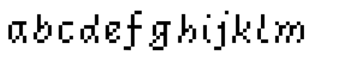 Omega Pixel Italic Font LOWERCASE