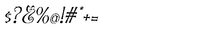 Onelsymus Italic Font OTHER CHARS