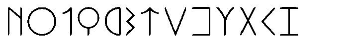 Ongunkan Archaic Etruscan Scrip Font LOWERCASE