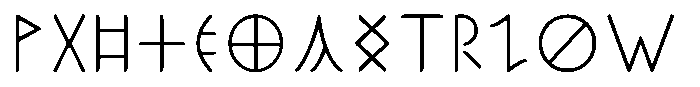 Ongunkan Hun Rovas Ongunkan Glozel Rovas Regular Font UPPERCASE