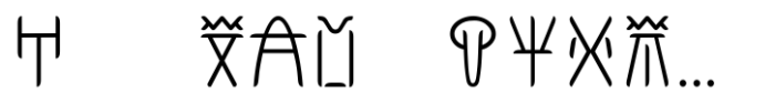 Ongunkan Linear B Syllabary Regular Font LOWERCASE