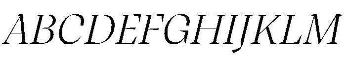 Oni ExtraLightItalic Instance Font UPPERCASE