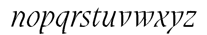 Oni ExtraLightItalic Instance Font LOWERCASE